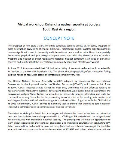 virtual workshop event concept note