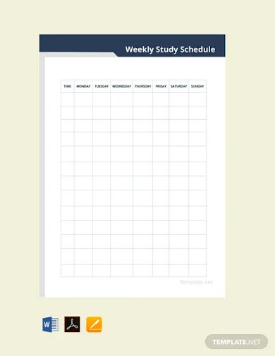 Weekly Study Schedule Template