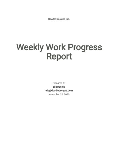 weekly work progress report template