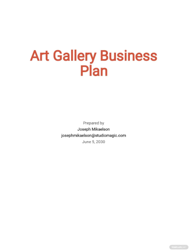 art gallery business plan