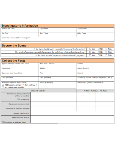 employee incident investigation report