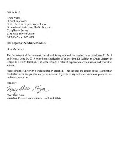 formal incident report letter