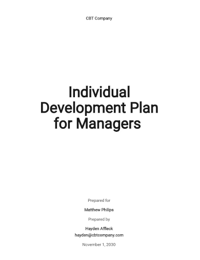 Development Plan for Manager - 10+ Examples, Format, Pdf | Examples