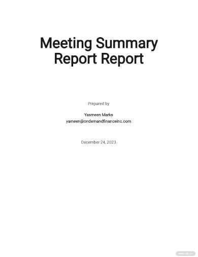 meeting summary report template