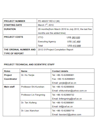 project completion report