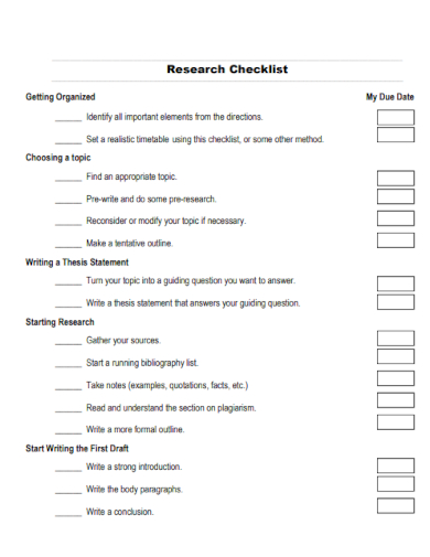 research paper revision checklist