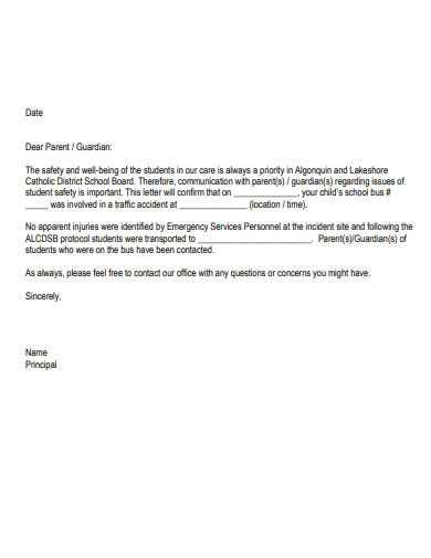 sample accident report letter
