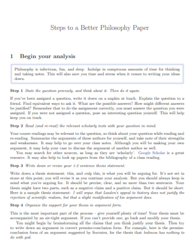 how to write a thesis for a philosophy paper