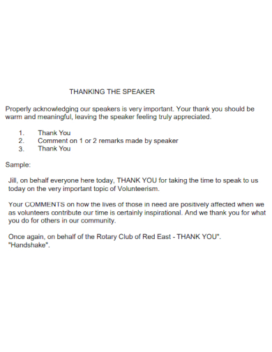 Thank You Speech For Guest 5 Examples Format Sample Examples