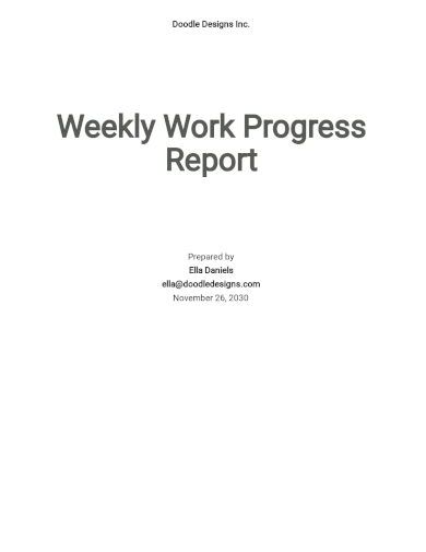 weekly work progress report