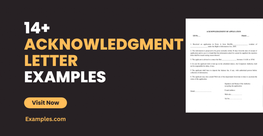Acknowledgment Letter Examples