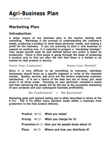 agriculture business plans examples