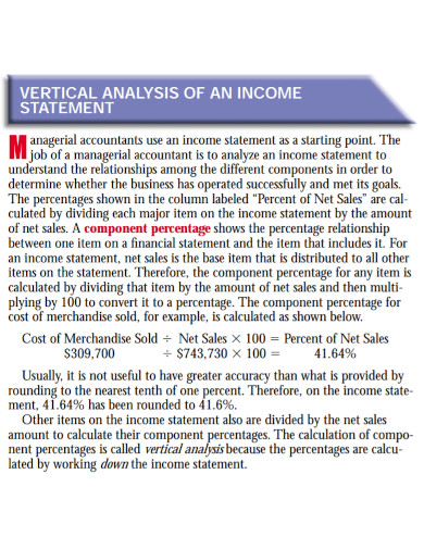 Analysis of Income Statement