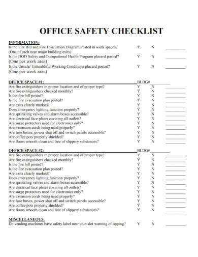basic office safety checklist 