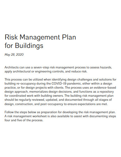 basic risk management plan for building