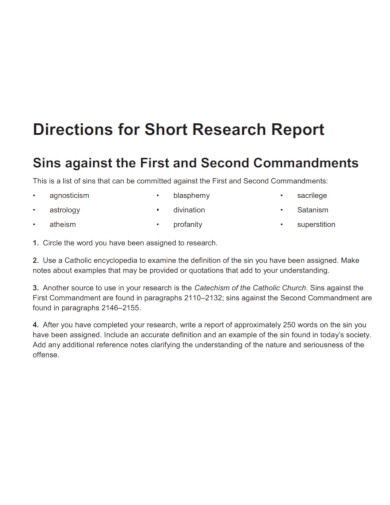 Basic Short Research Report