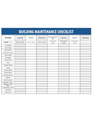 9 Building Maintenance Checklist Examples To Download