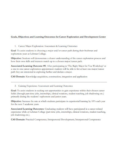career development assessment goals