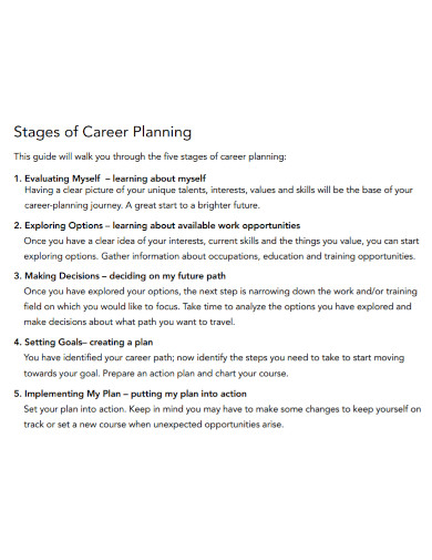 career development planning goals