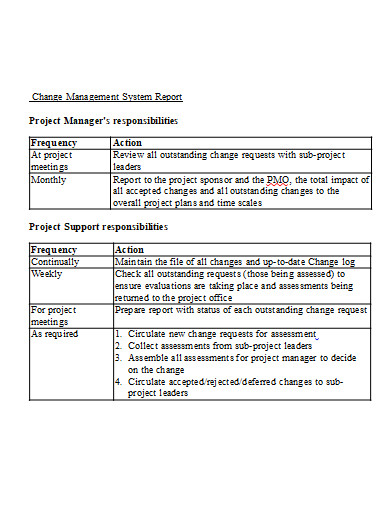 change management report in doc