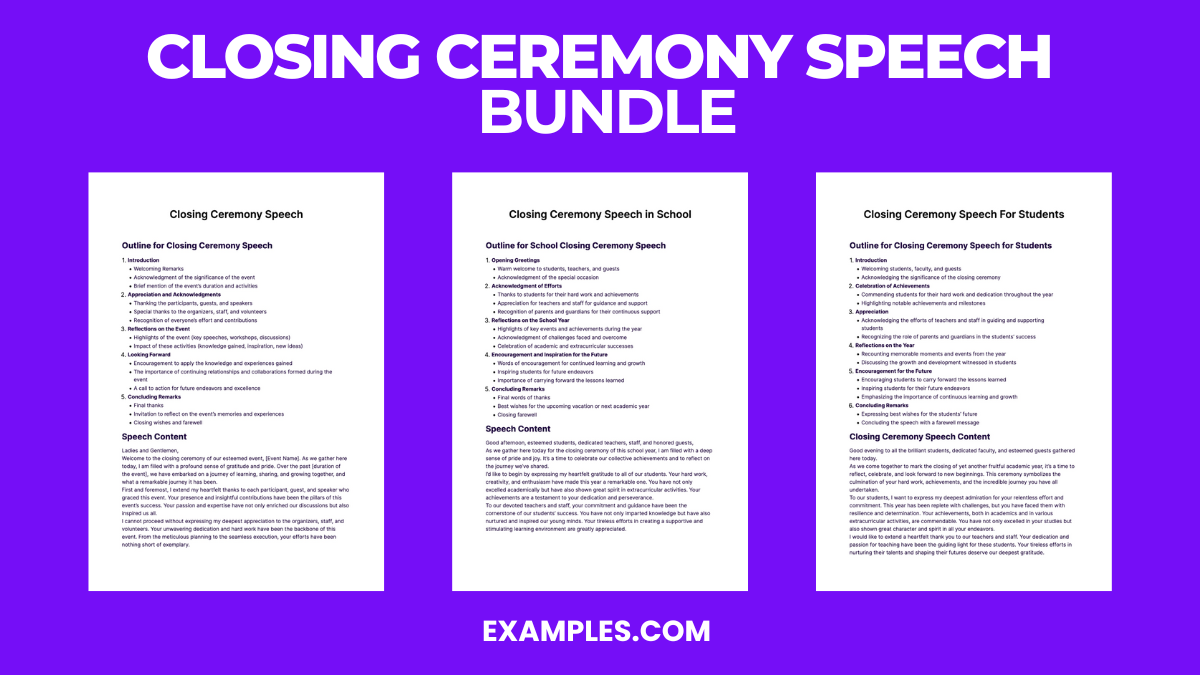 closing ceremony speech bundle