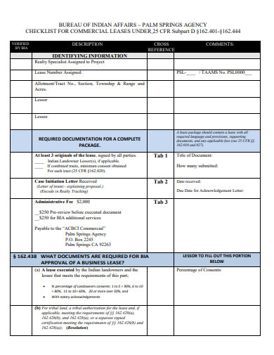 commercial lease checklist template