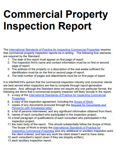 commercial property inspection report