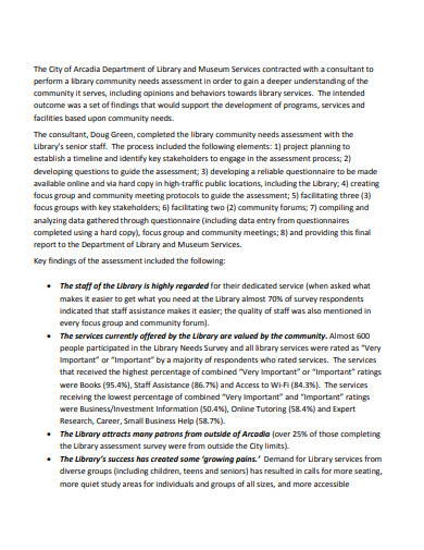 Community Needs Assessment Report Template