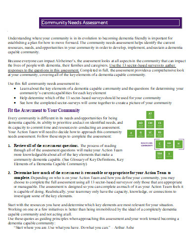 Community Needs Assessment in DOC