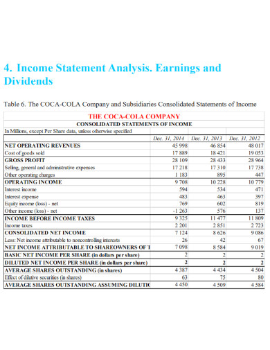Company Income Statement Analysis