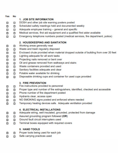 construction site safety inspection checklists1