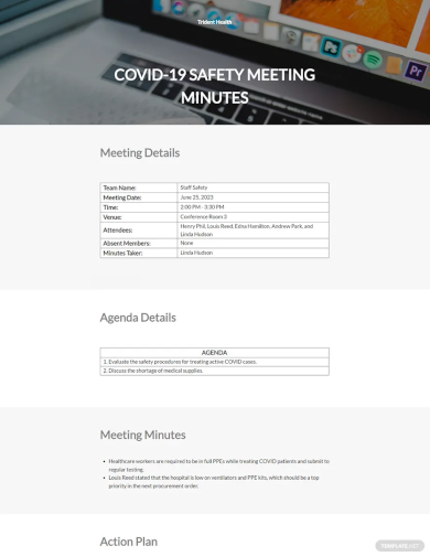 covid 19 safety meeting minutes template