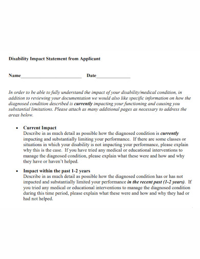 Disability Impact Statement - 10+ Examples, Format, Pdf | Examples