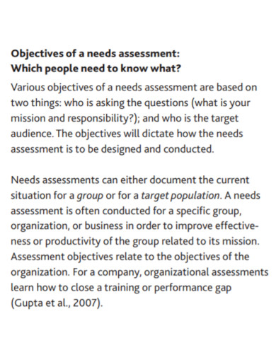 educational needs assessment template