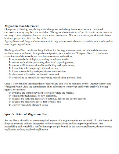 electronic records data migration plan