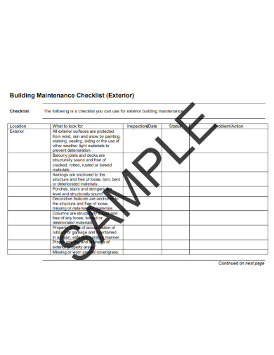 exterior building maintenance checklist
