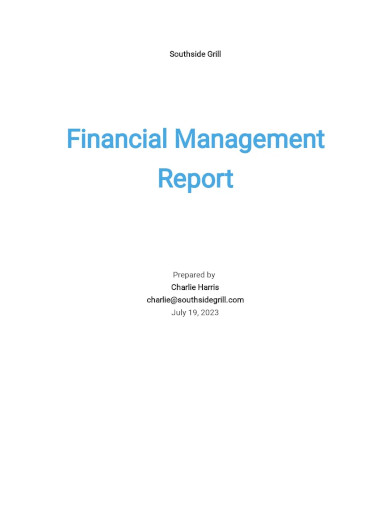 Financial Management Report - 10+ Examples, How to Create, PDF