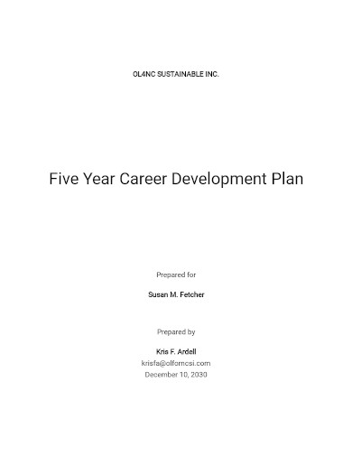 five year career development plan template