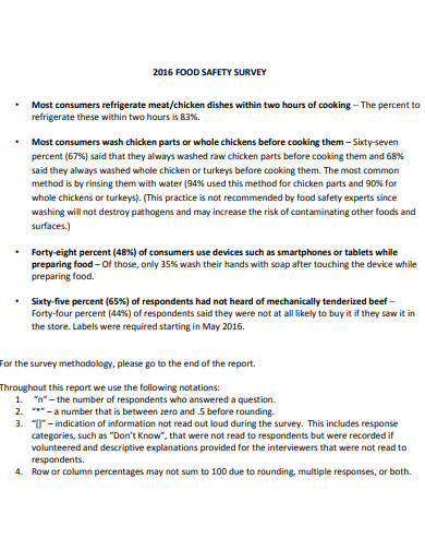 food safety survey report