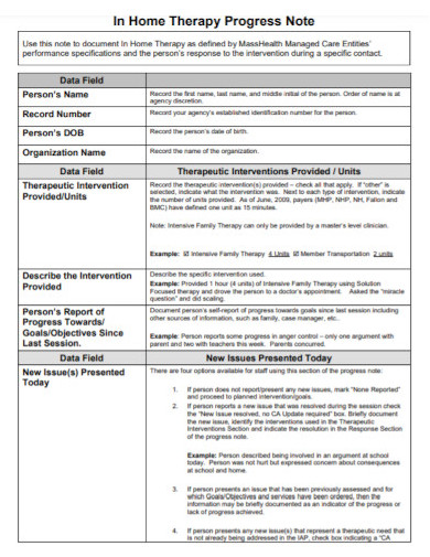 Therapy Progress Note 10 Examples Format Pdf Examples