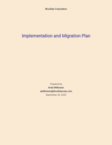 implementation and migration plan template