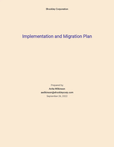 Implementation and Migration Plan Template