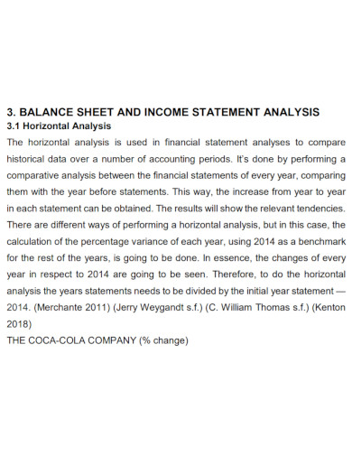 income statement analysis balance sheet