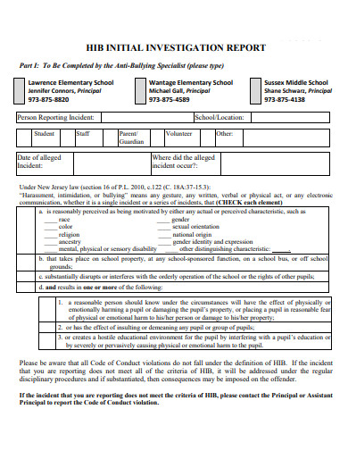 Initial Investigation Report - 8+ Examples, Format, Pdf | Examples