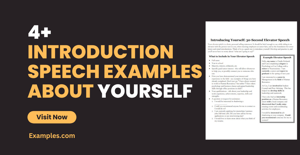 Introduction Speech Examples about Yourself