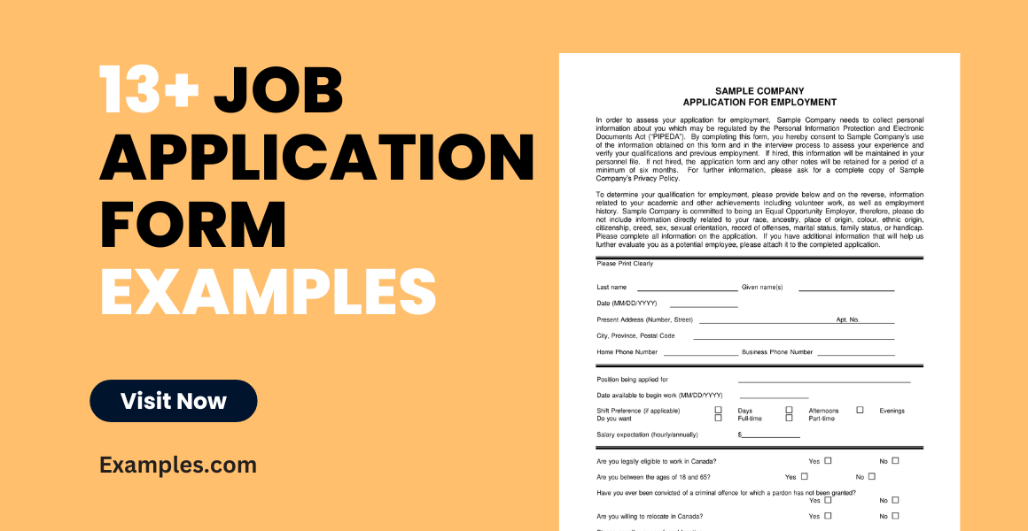 job application form examples