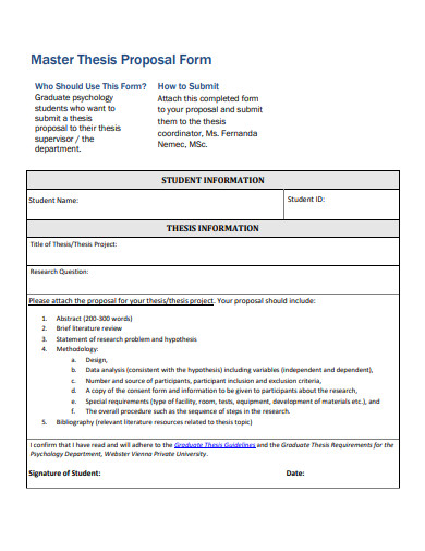 master thesis proposal form