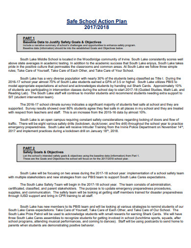 Middle School Action Plan in PDF