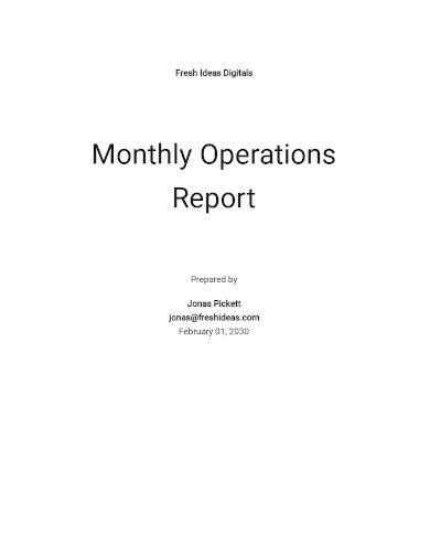 monthly operations report template