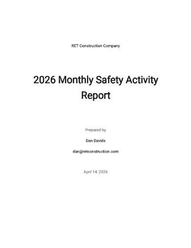 monthly safety activity report template